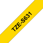 CINTA P/ROTU BROTHER TZES631 12MM ADHE EXT NEG/AMA - Imagen 3