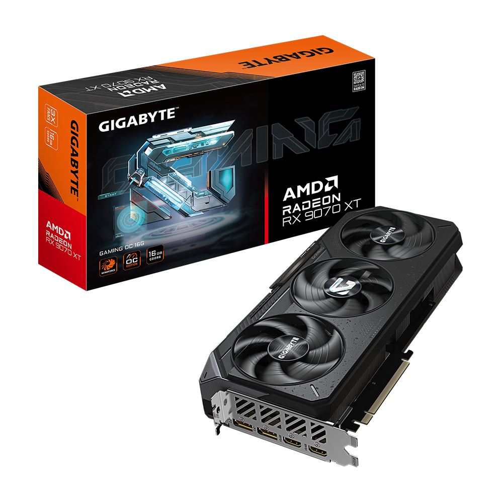 Tarjeta de Video Gigabyte RX 9070XT Gaming OC 16GB: GDDR6, 4K, PCIe 5.0, RGB