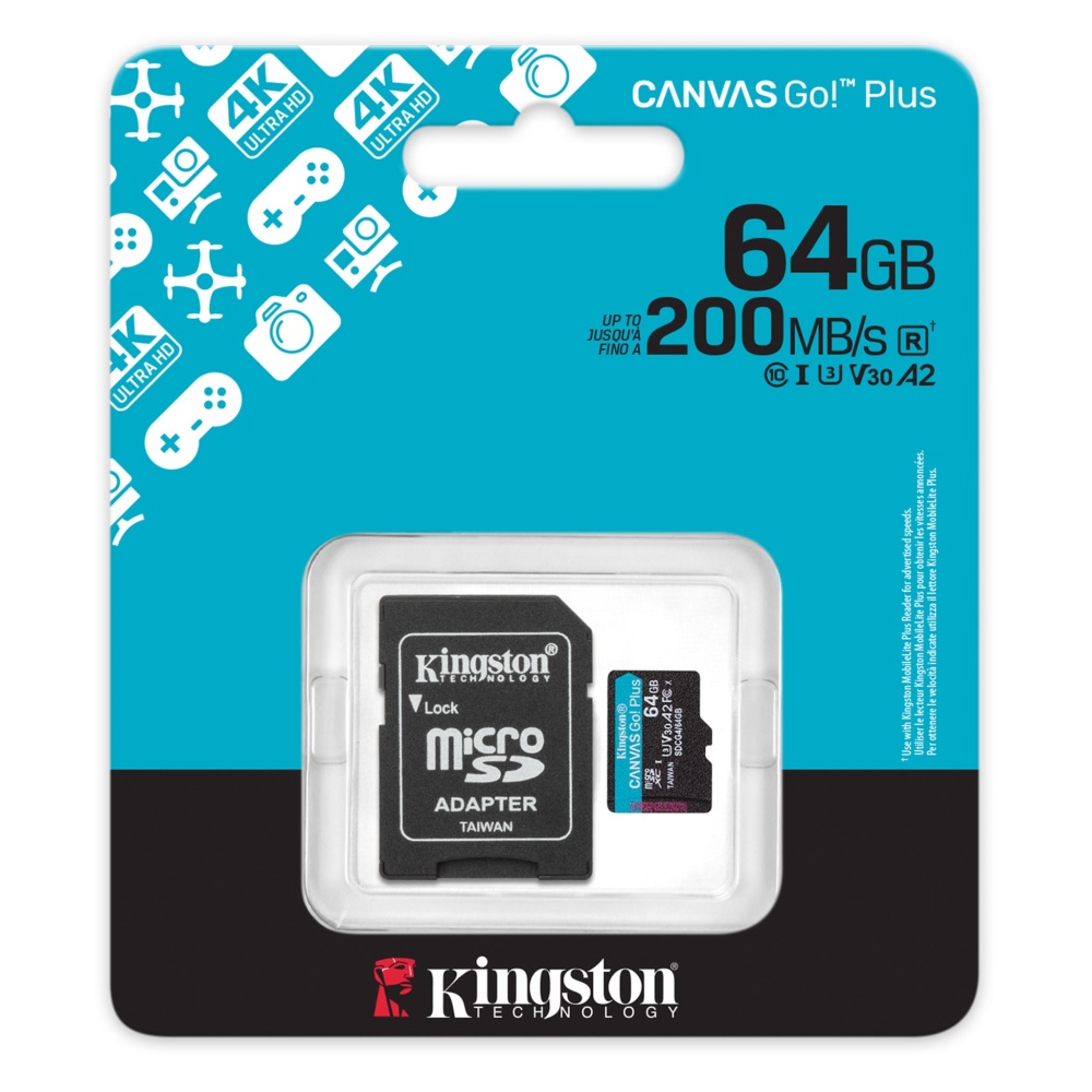 Micro SD 64GB Kingston Canvas Go Plus