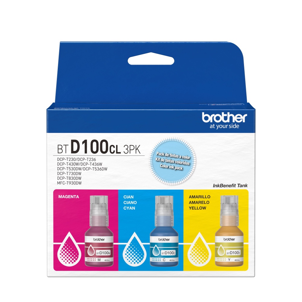 Kit 3 Botellas Tinta Brother BTD100CL