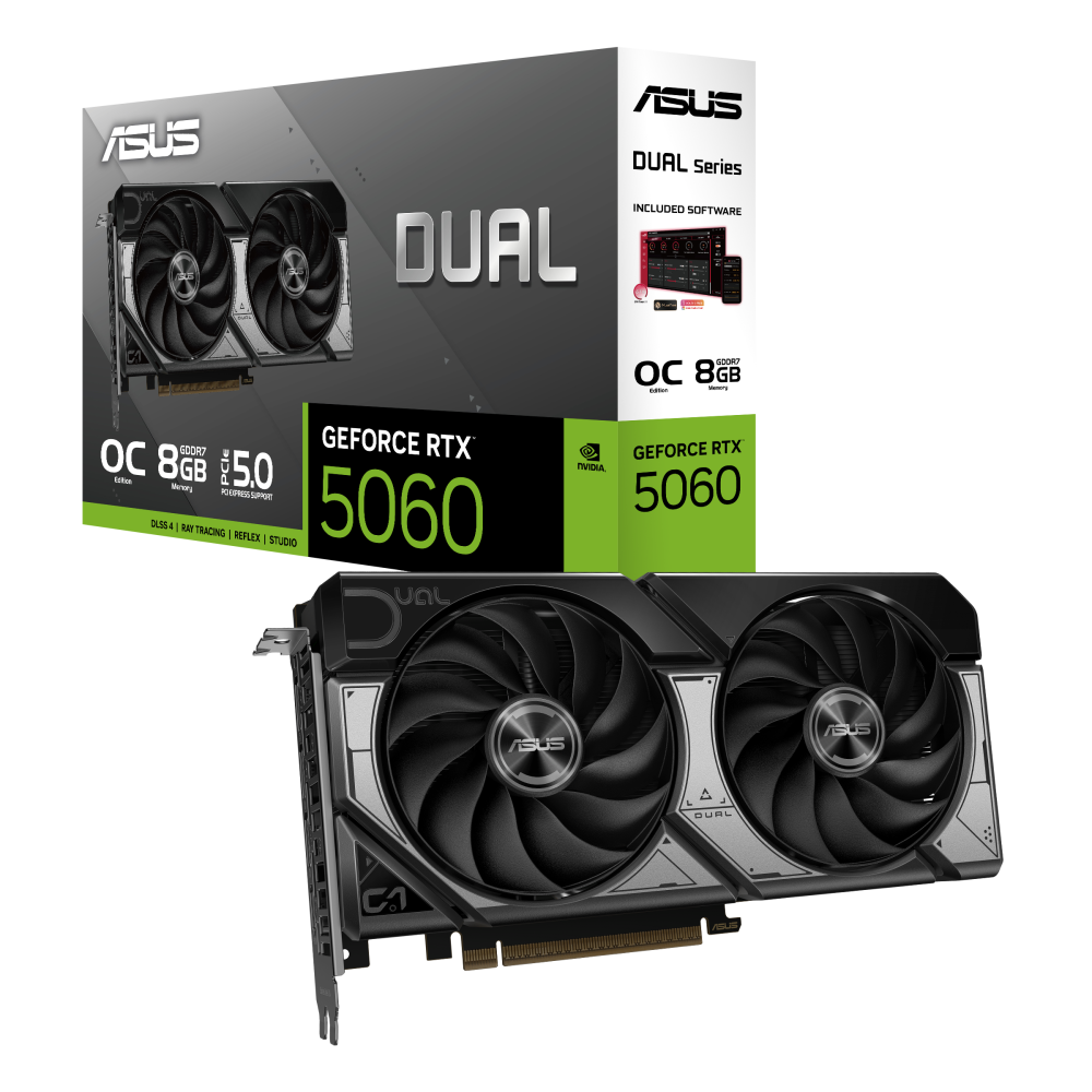 Placa de Video ASUS Dual GeForce RTX 5060 8GB GDDR7