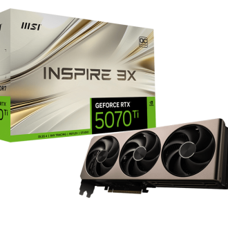Placa de Video MSI GeForce RTX 5070 Ti 16G INSPIRE 3X OC