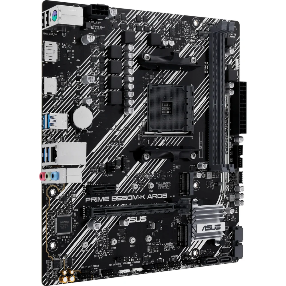 MOTHERBD ASUS AM4 PRIME B550M-K ARGB DDR4 BOX M-ATX - Imagen 3