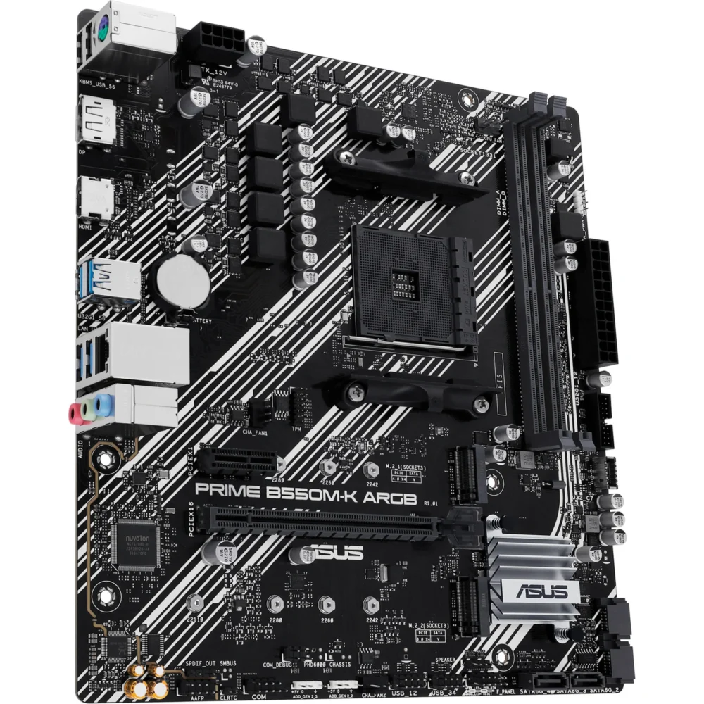 MOTHERBD ASUS AM4 PRIME B550M-K ARGB DDR4 BOX M-ATX - Imagen 4