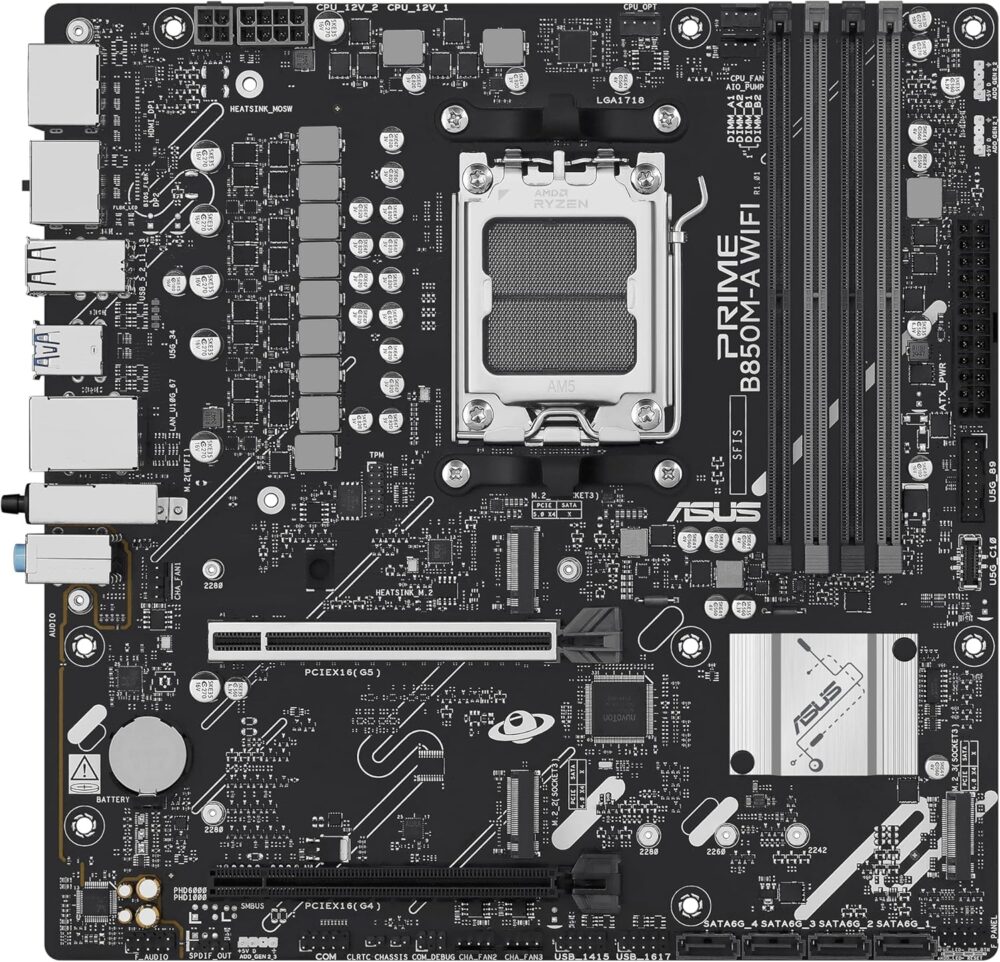 MOTHERBD ASUS AM5 PRIME B850M-A WIFI DDR5 BOX - Imagen 3
