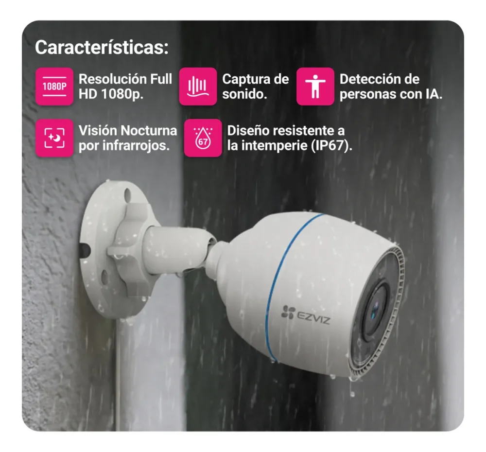 CAMARA IP 2MP EZVIZ H3C COLOR 2.8MM EXTERIOR - Imagen 5