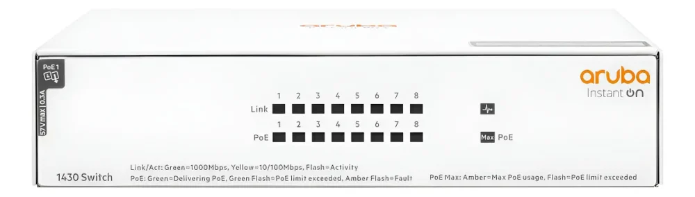 Switch 8P Aruba Instant On 1430 8G POE 64W - Imagen 4