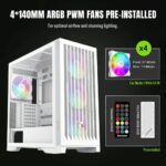 GABINETE GAMEMAX LEADER 2 WH BLANCO 4*FAN E-ATX - Imagen 3