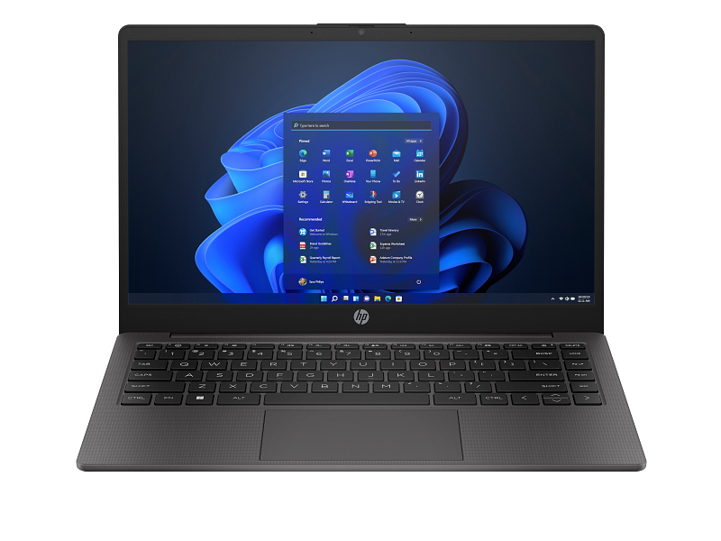Hokie6U_14_DF_DarkAsh_NT_HDcam_FPR_Catalog_Win11_WhiteBG_Front_M1550895 HP 245 G10 notebook 14 pulgadas color Dark Ash vista frontal, Ryzen 5 7530U 16GB RAM 512GB SSD NVMe
