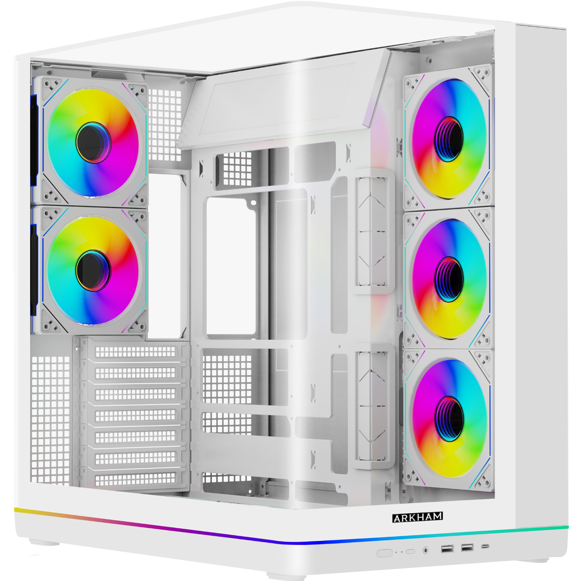 216892 Gabinete Arkham Boreal Blanco 5 Fan ARGB ATX - Imagen 1