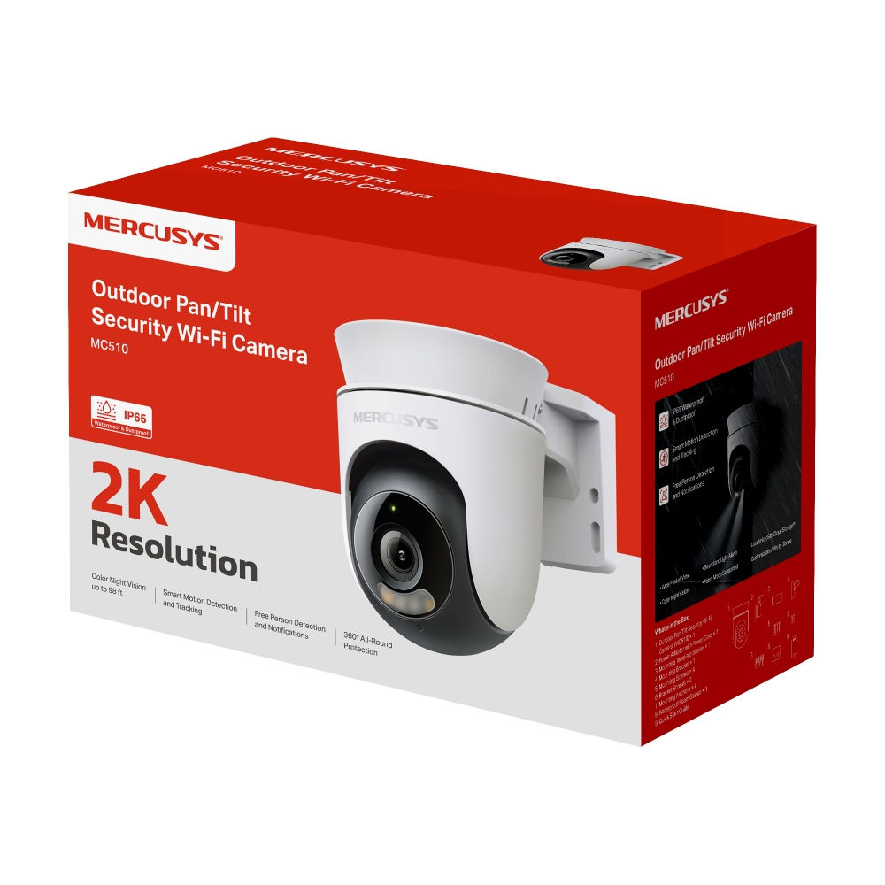 Mercusys Camara IP 360 WIFI Domo MC510 2K Exterior Cámara IP Mercusys MC510 PTZ exterior 360 grados - Imagen 1